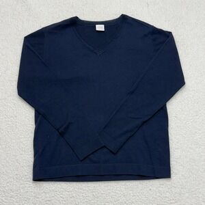 Ping Sensorwarm Navy Blue V-Neck Merino Wool Sweater S93413 US 6 Womens